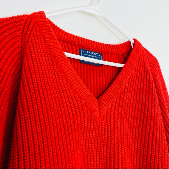 Vintage | Red Chunky Knit Sweater - Picture 2 of 4